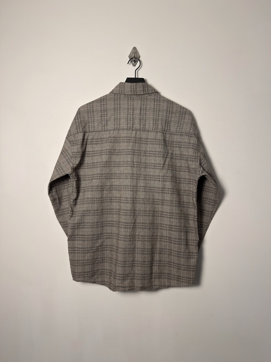 COTTON LINEN BLEND GLEN CHECK SHIRT