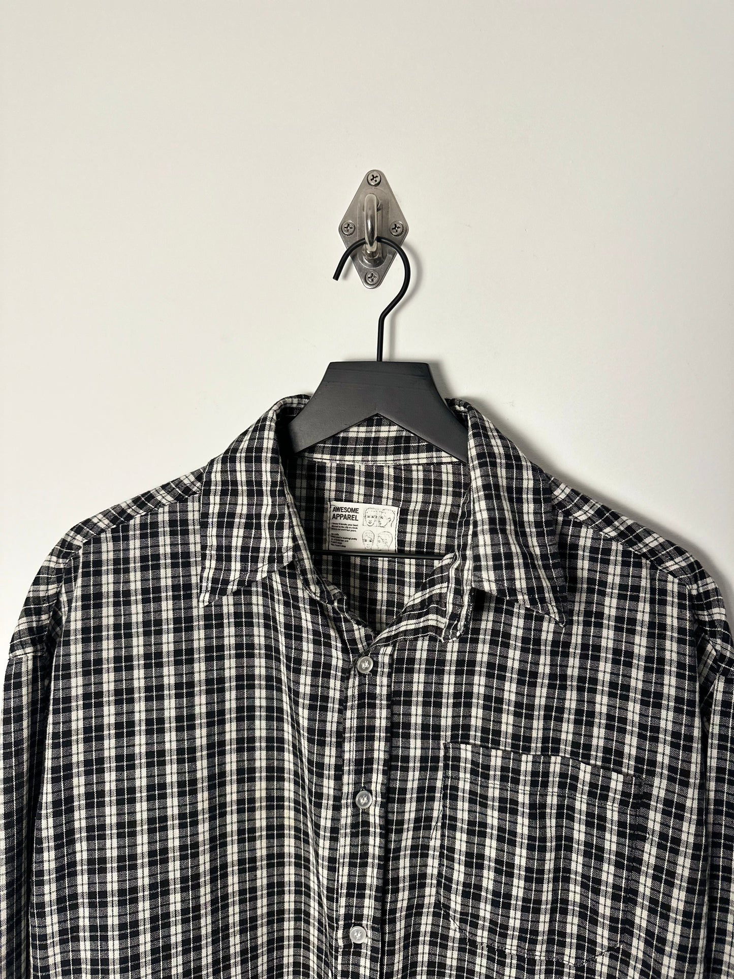 COTTON LINEN BLEND TARTAN CHECK SHIRT