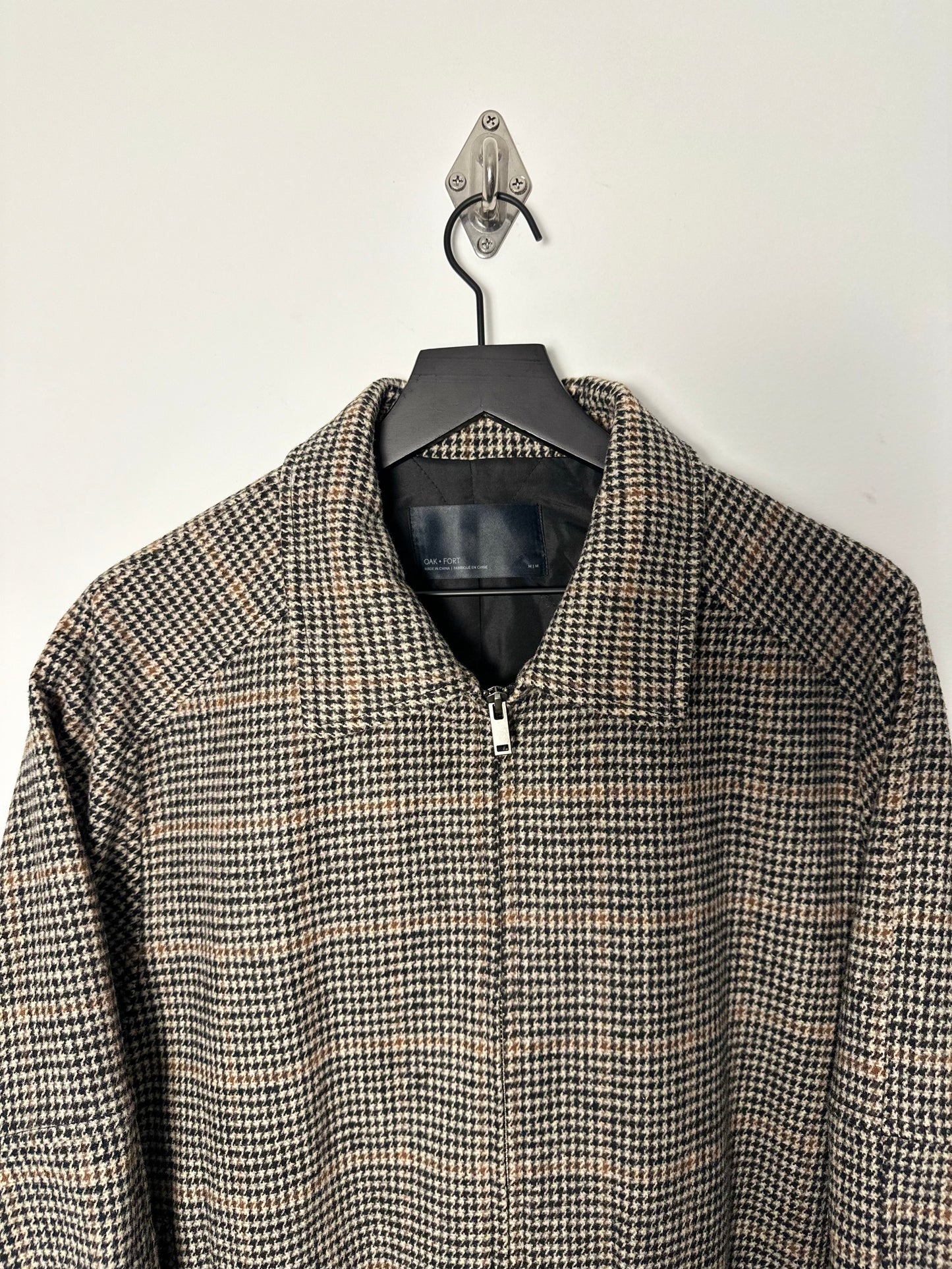 SADDLE SLEEVE HOUNDSTOOTH JACKET