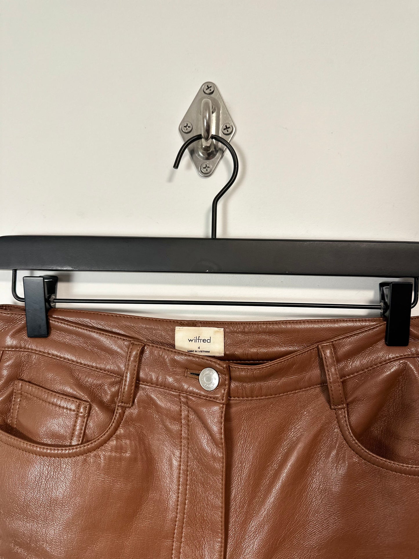 FAUX LEATHER 5 POCKET SLIM FIT PANTS *2 SET