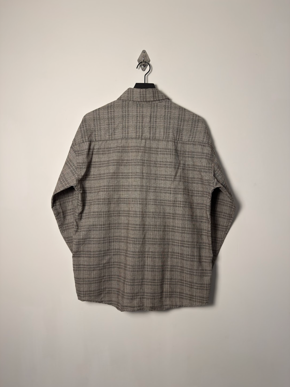 COTTON LINEN BLEND GLEN CHECK SHIRT