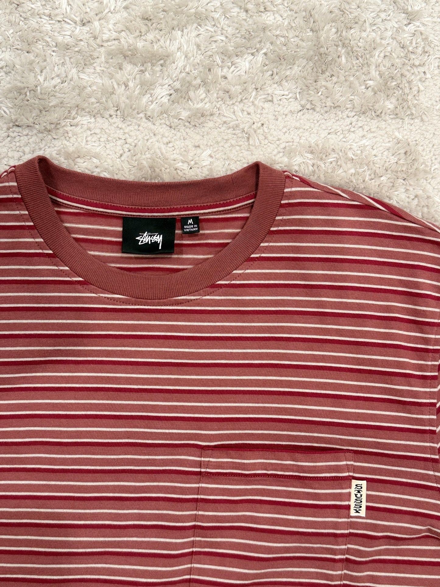 STUSSY STRIPE POCKET  TEE
