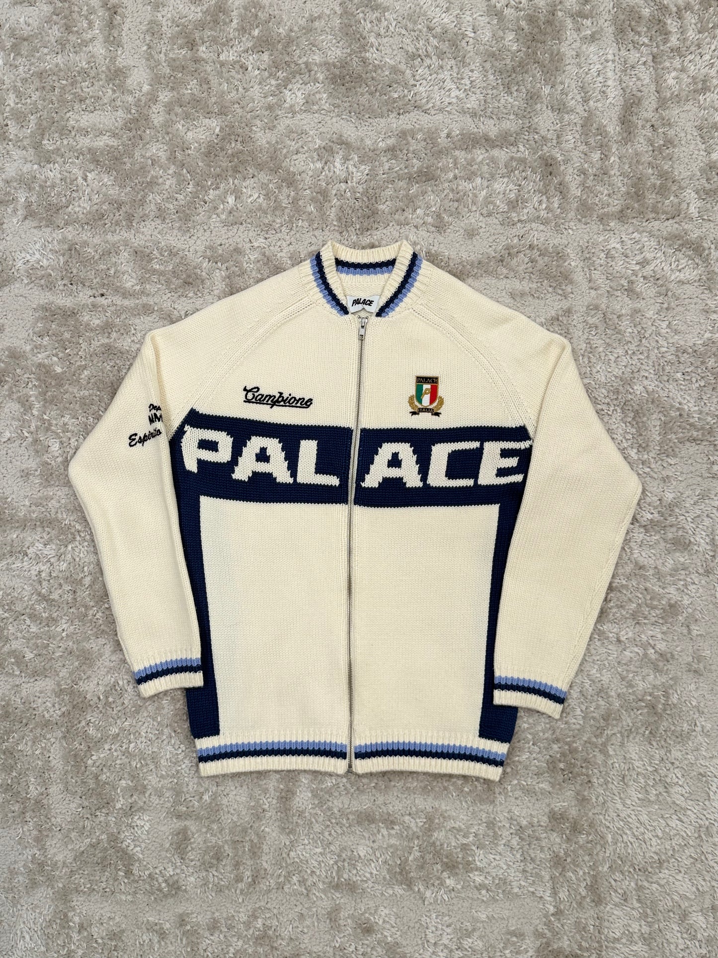 PALACE CAMPIONE KNIT ZIP-UP SWEATER