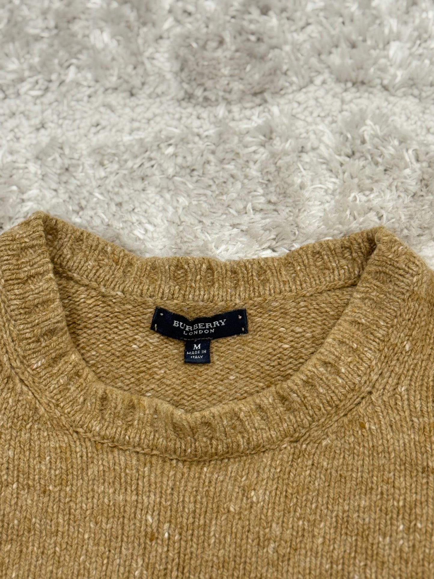 BURBERRY ELBOW PATCH KNIT SWEATER