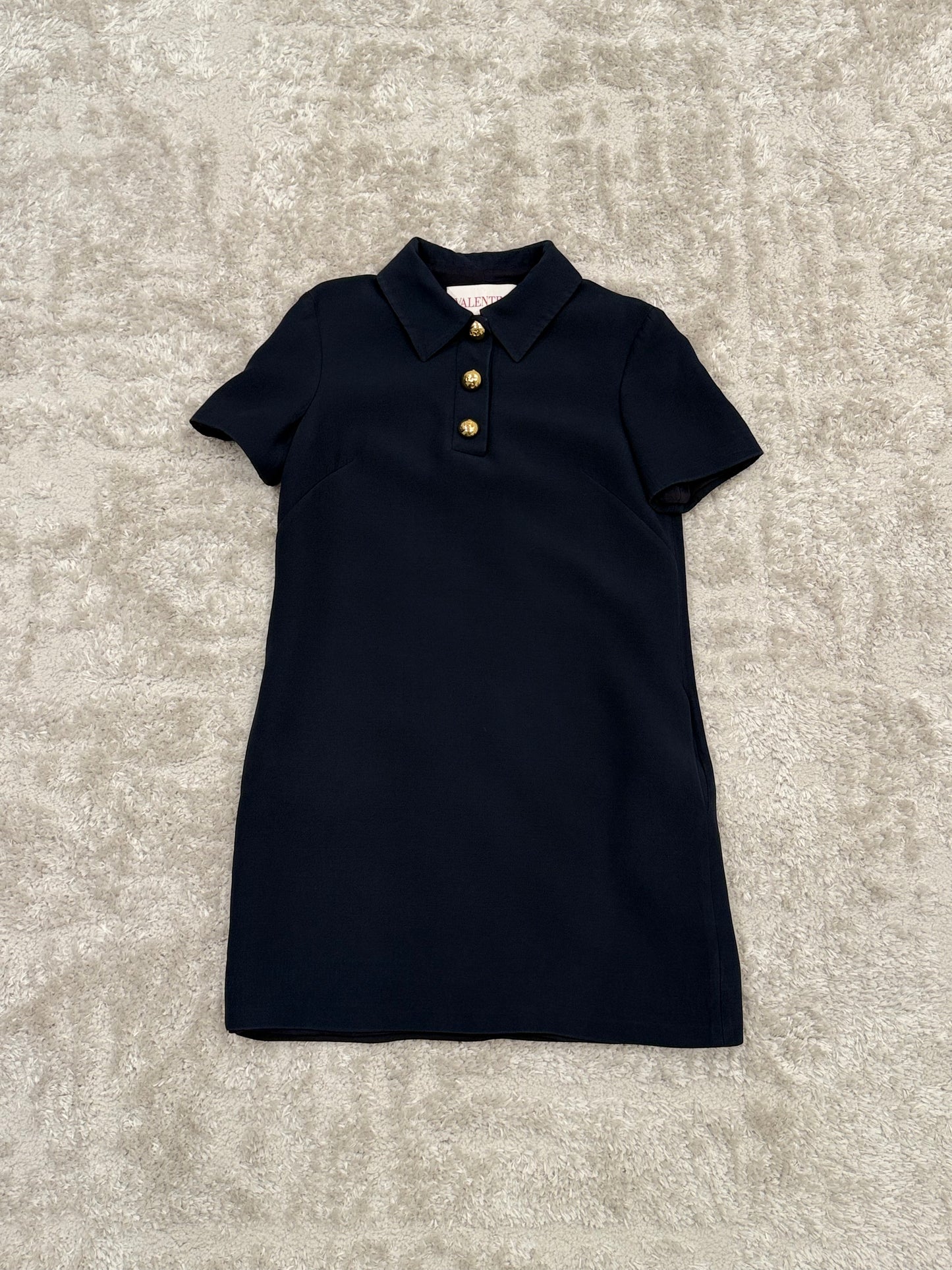 VALENTINO STAND COLLAR MIDI DRESS