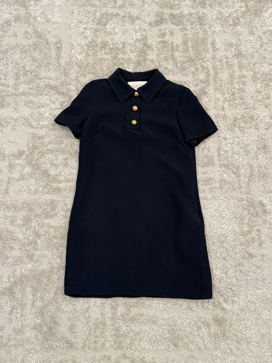 VALENTINO STAND COLLAR MIDI DRESS