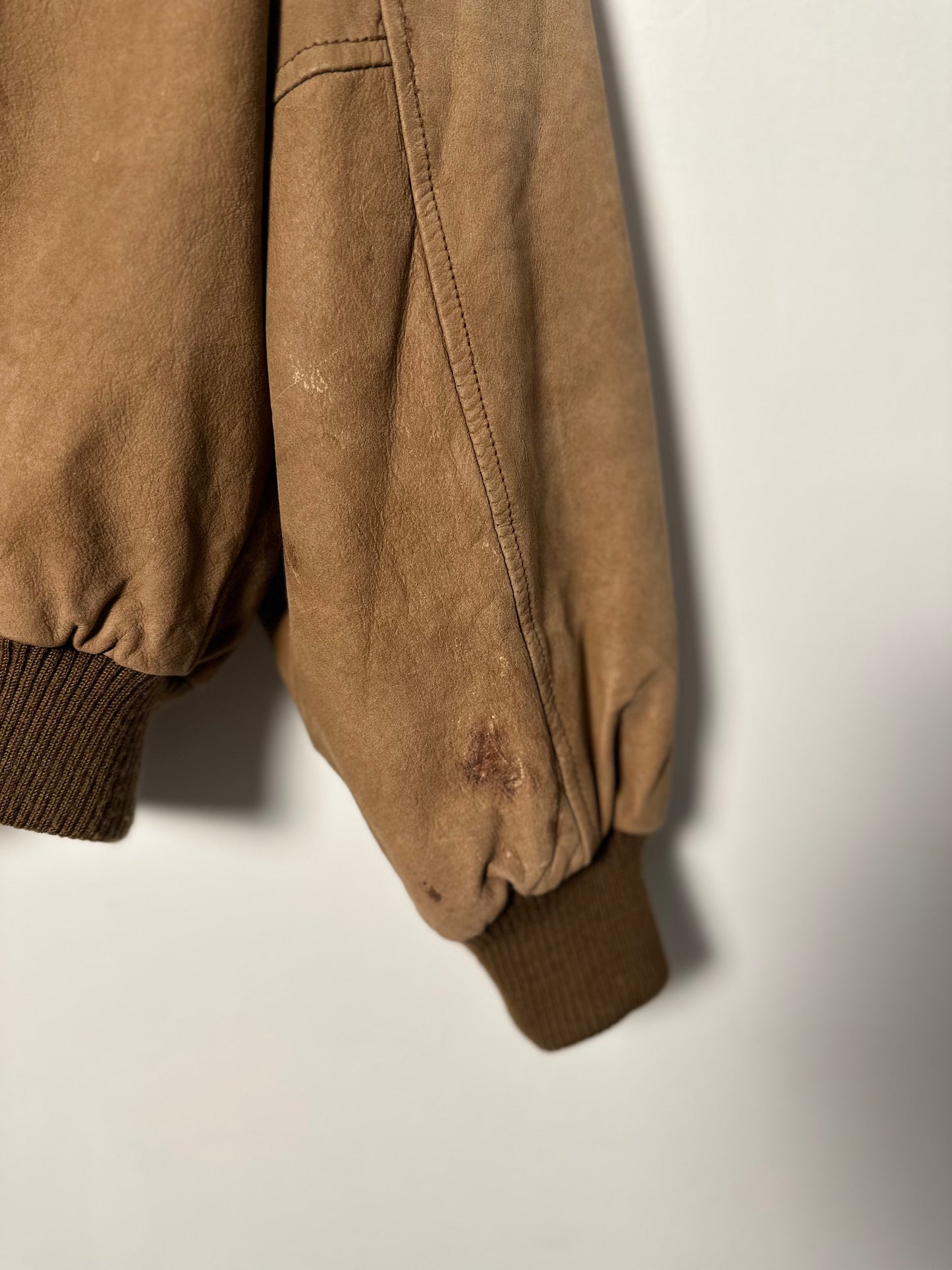 GLOBAL IDENTITY LEATHER BOMBER JACKET