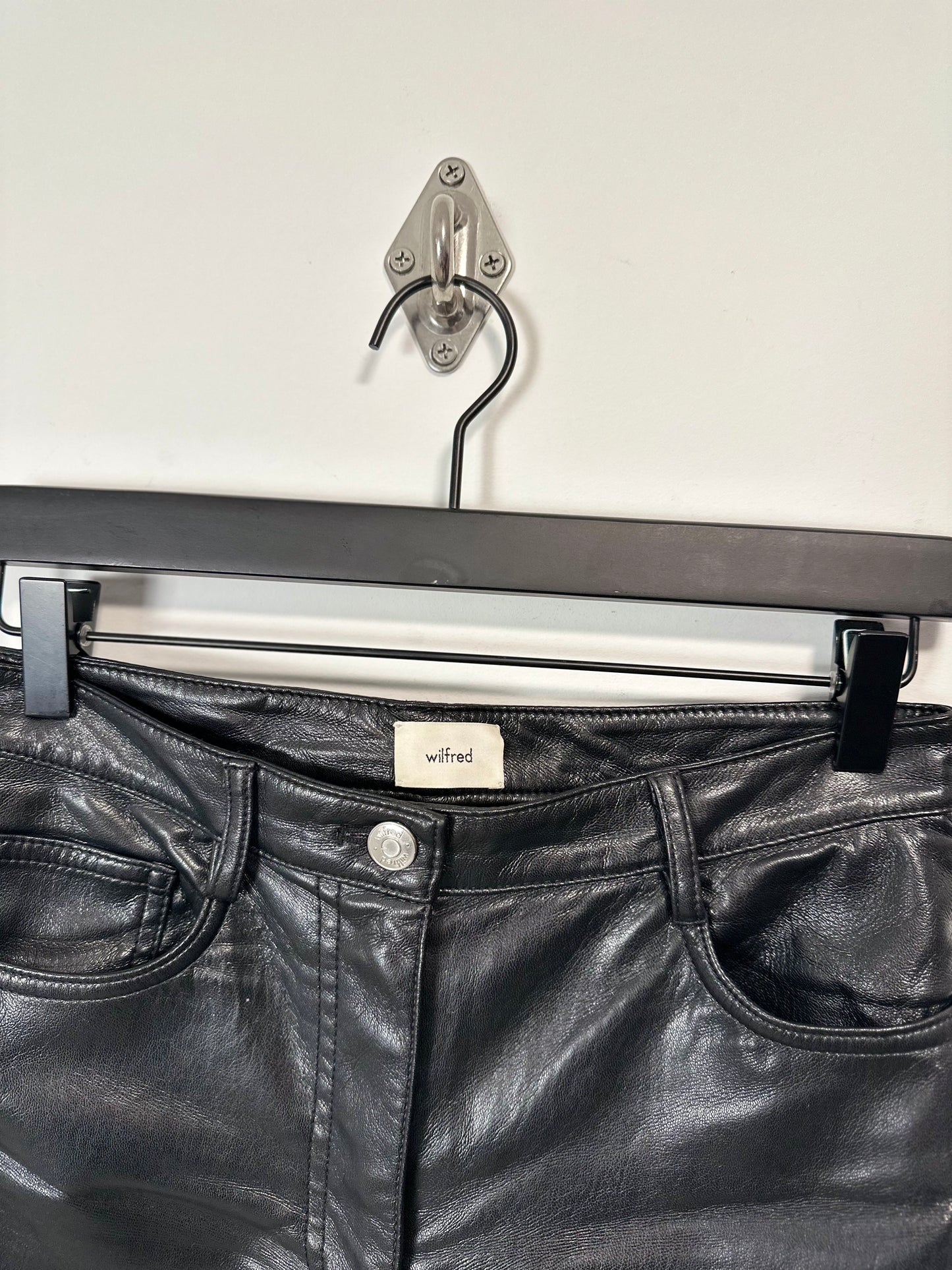 FAUX LEATHER 5 POCKET SLIM FIT PANTS *2 SET