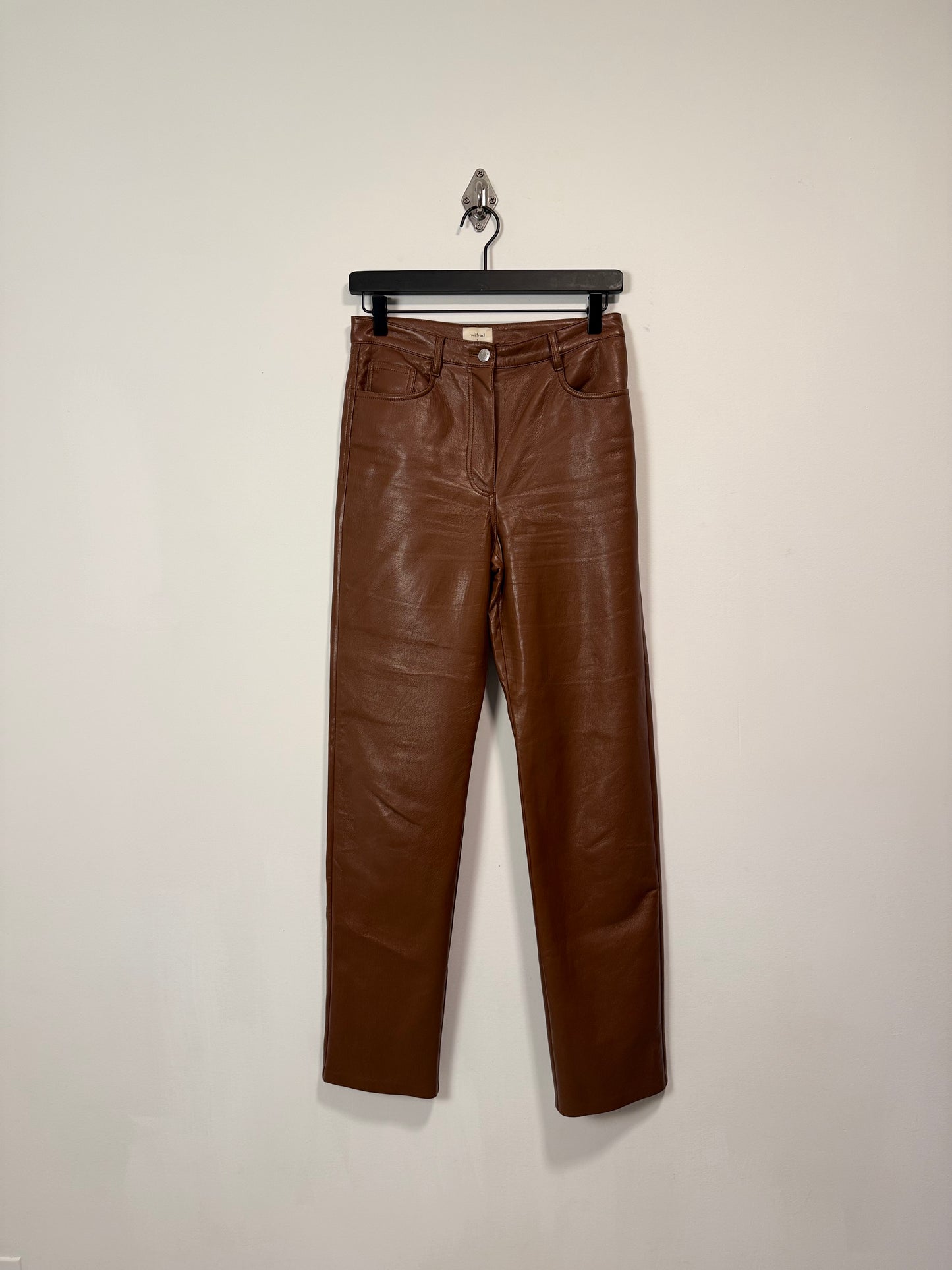 FAUX LEATHER 5 POCKET SLIM FIT PANTS *2 SET