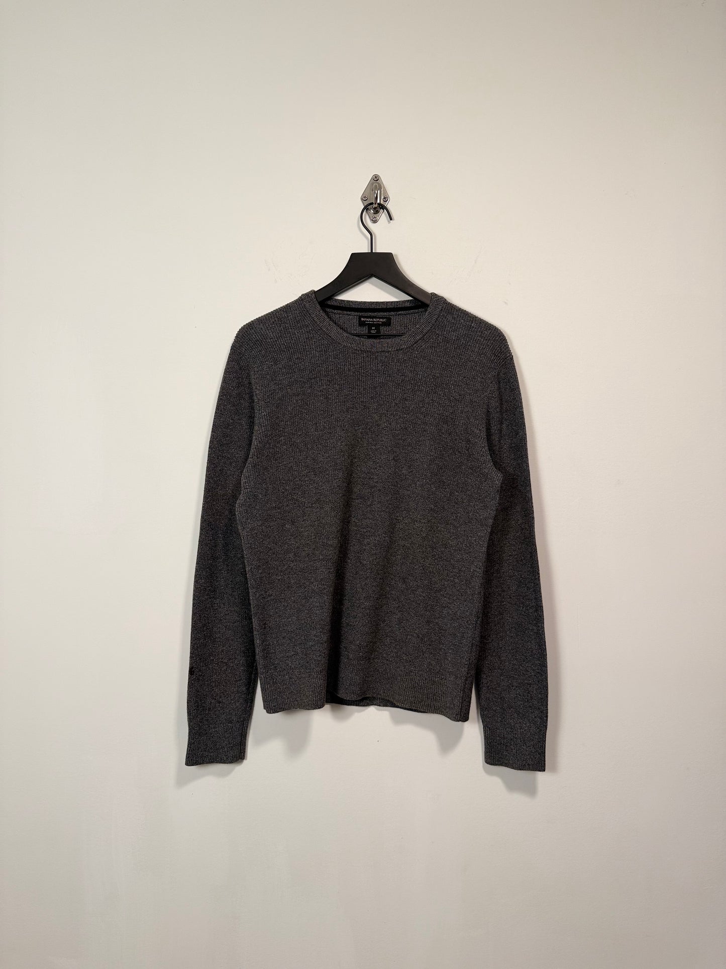 SUPIMA COTTON RIBBED CREW NECK SWEATER